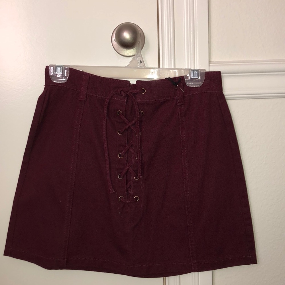 Red Forever 21 Denim Mini Skirt